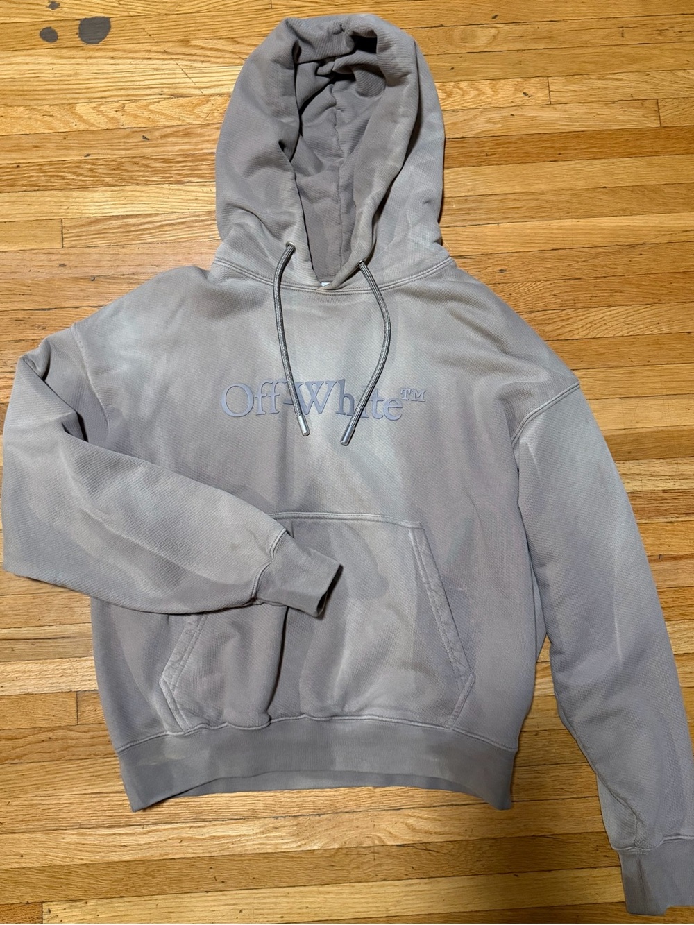 Off-White Light Olive Embroidered Logo Hoodie Bookish Laundry